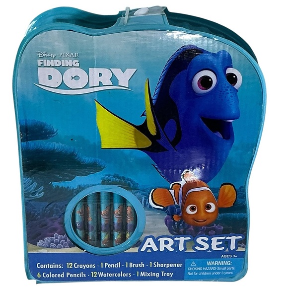 Disney Art Set Finding Dory Character Pixar Bendon Portable Craft with Case NEW - Picture 9 of 15